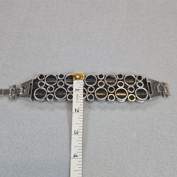 Plunder Rhinestone Statement Bracelet Multi-Row Crystal Cuff Glam Sparkle - Picture 8 of 11